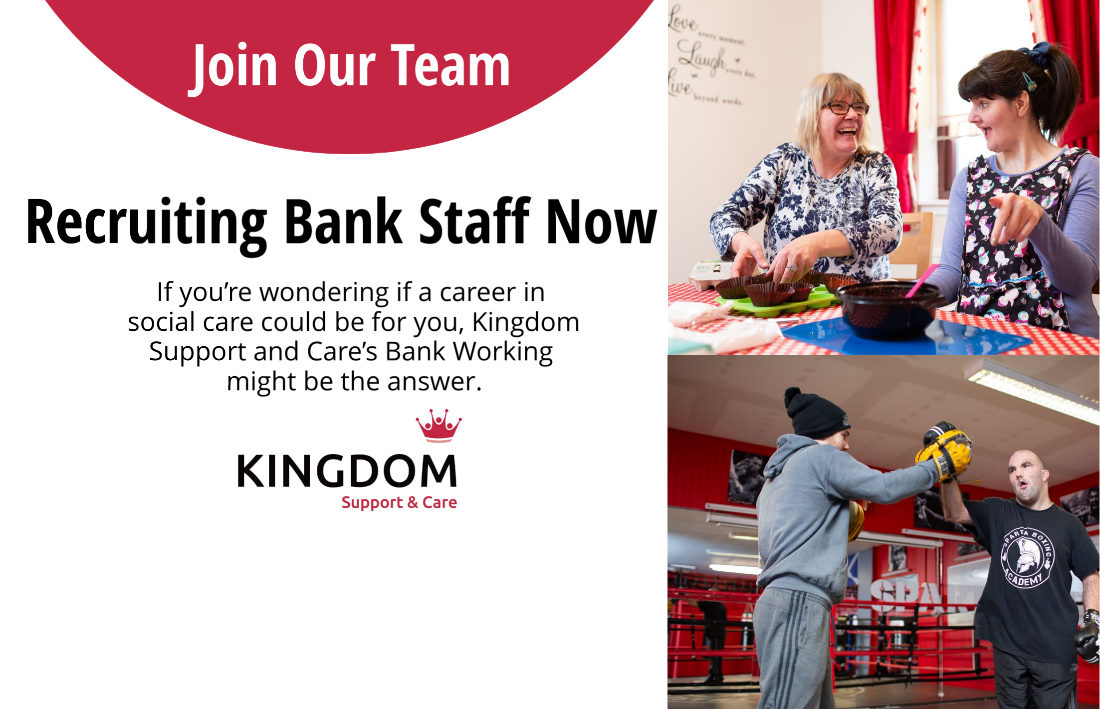 Kingdom Support & Care Recruiting Bank Staff Now