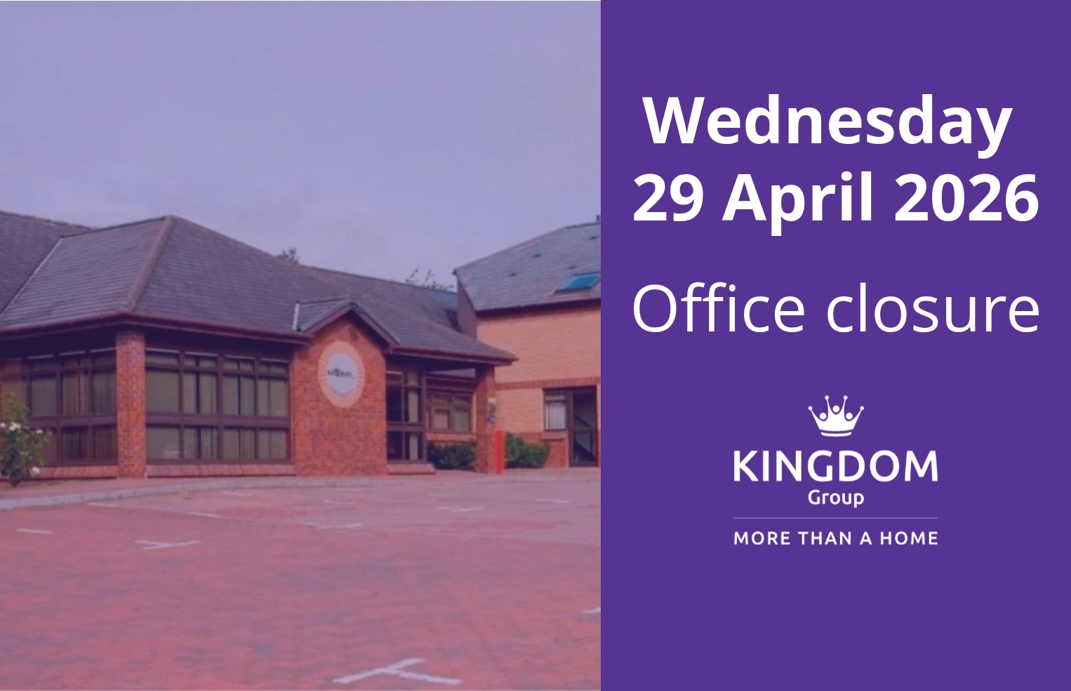 Office Closure: Wednesday 29 April